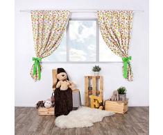 LULANDO Kinderzimmer Vorhänge Kindervorhänge Gardinen (155 cm x 120 cm) mit zwei Schleifenbändern zum Verzieren. In kinderfreundlichen Motiven erhältlich. Farbe: Bees