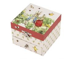 Trousselier - Peter Hase - Peter Rabbit - Schatzkiste & Musikschmuckdose - Spieluhr- Ideales Kindergeschenk -Musik Menuett Mozart - Farbe rot