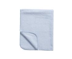 Meyco 1531056 Babydecke / Kuscheldecke aus 100 prozent Baumwolle, Stripy Pepita, 75 x 100 cm, hellblau