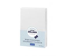 Julius Zöllner 8330013100 Jersey Spannbetttuch für Wiegen 90x40 und Stubenwagen, Farbe: weiß