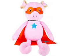 Suki Gifts 14436 Superheld Power Pig Schwein Kuscheltier, mehrfarbig