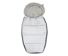 Original Dooky Footmuff Light Grey Crowns Größe L für Buggys & Kinderwagen ab 9 Monate, 98 x 50 cm, winterfest, wasserdicht & winddicht, für 3- und 5-Punkt-Gurte, grau