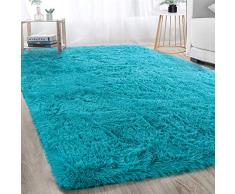 Merit Home Weiche flauschige Teppiche Wohnzimmerteppiche für Kinderzimmer Dekor Kinderzimmer 4 x 6 Feet blaugrün