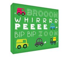 Feel Good Art ZOOMCAR-A7BLK-04IT Bild, Dekorationsgegenstand, aus Acryl, Aufschrift in Italienischer Sprache 14.8 x 10.5 x 2 cm grün