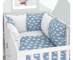 Babybett-Wäsche und Kissen-Nestchen - Sechs Kissen samt Bezügen für das Babybett 70 x 140 cm