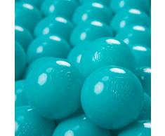 KiddyMoon 100 ∅ 6Cm Kinder Bälle Für Bällebad Spielbälle Baby Plastikbälle Made In EU, Türkis