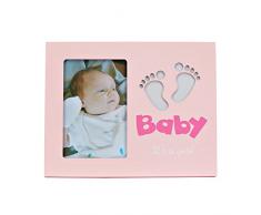 LED baby photo frame - LED Baby Fotorahmen - Baby Bilderrahmen mit LED Beleuchtung Fuß-Motiv - Its a girl