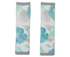 Displayschutzfolie Kabelstränge reversibel für Kinderwagen, Gruppe 0 oder MaxiCosi und Auto-Kindersitz. Blumen türkis