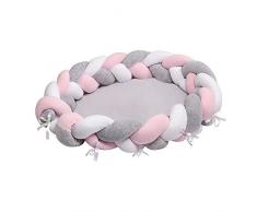 LULANDO Multifunktionales Babybett im Zopfdesign, Babynest Kuschelnest Babynestchen (90 x 60 x 17 cm), Weiches und sicheres Baby-Reisebett Babybett Nestchen für Neugeborene