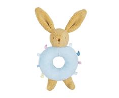 Trousselier - Rasselring KUSCHELTIER - Häschen - 22 cm hoch - Chic - Ideales Geburtsgeschenk - Waschmaschinenfest - Farbe blau