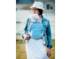 Little Frog 6342 Jacquard Baby Tragetuch, Größe 4, Sky Cube, blau, 260 g