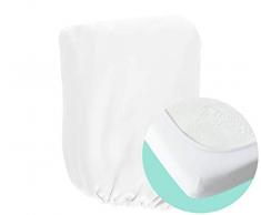 moKee Kinderbett Spannbettlaken Spannbetttuch 140cm Länge x 70cm Breite Weiß Wasserdicht