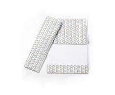 Ti TIN 3-teiliges Bett-Set Bettbezug für Babybett, 70x140 cm | Bettdeckenbezug+ Spannbettlaken mit Gummizug + Kissenbezug 100% Baumwoll-Popeline für Kinderbett, Panda-Bärchen-Motiv