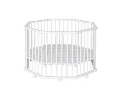 Geuther - Laufgitter Octo-Parc + TÜV geprüft, 8-eckig, höhenverstellbarer Laufstall, gepolsterter Boden, Teppichrollen, 107 x 107 cm, weiß, Sterne 2