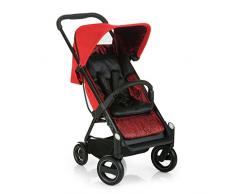 iCOO Acrobat kompakter Buggy bis 18 kg mit Liegefunktion ab Geburt, mit einer Hand klein klappbar, leicht - aus Aluminium, höhenverstellbarer Schiebegriff, Reflektoren – Rot