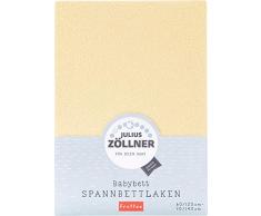 Julius Zöllner 8300149740 - Spannbetttuch Frottee für Kinderbett, Größe: 60x120 cm / 70x140 cm, Farbe: banana