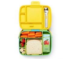 Munchkin Bento Box Brotdose für Kleinkinder mit Besteck, Grün/blau