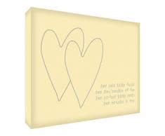 Feel Good Art eco-printed und gerahmt Kinderzimmer Leinwand mit Natur massiv Holzrahmen (44 x 34 x 3 cm, mittel, beige, zehn Finger und zehn Zehen/Twins), cremefarben, 40 x 30 cm