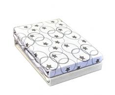 DuDu N Girlie Baumwolle Spannbettlaken für Babykörbe, Stern Grau, 2-teilig