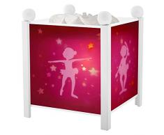 Trousselier - Ballerina - Nachtlicht - Magische Laterne - Ideales Geburtsgeschenk - Farbe Holz weiß - animierte Bilder - beruhigendes Licht - 12V 10W Glühbirne inklusive - EU Stecker