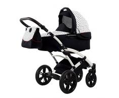 Knorr-Baby 33000-01 Kombikinderwagen Voletto Tupfen Limited Edition, weiß-schwarz