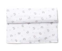 Ti TIN - Baby Musselin, 125x125 cm | Musselin Tuch mit Panda/Herz-Motiv, leichte und weiche Baumwollfaser, Mulltuch vielseitig einsetzbar, als Decke, Halstuch/Dreieckstuch, Spucktuch etc, Farbe: blau