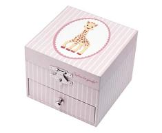 Trousselier - Sophie Die Giraffe - Musikschmuckdose - - Spieluhr - Ideales Geschenk für junge Mädchen - Phosphoreszierend - Leuchtet im Dunkeln - Musik La Vie en Rose von Edith Piaf - Farbe rosa