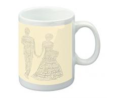 Feel Good Art WEDDING-MUG-01IT Tasse aus Keramik mit typographischem Muster 9.2 x 8 x 8 cm schwarz