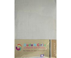 DuDu N Girlie Baumwolle Reisebett Spannbettlaken, 65 cm x 95 cm, cremefarben, 2-teilig
