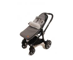 Kaiser 6567024 Kinderwagen Fußsack Knitty - Knit Design super soft, anthracite, grau