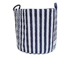 Minene Aufbewahrungskorb, 45 x 40 cm, Groß, dicke blau Streifen