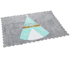 Ideenreich 2400 Teppich 100% Baumwolle maschinenwaschbar, 120 x 160 cm, türkis