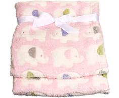 Bieco babydecke Mädchen Rosa Elefanten | Baby Decke | Kuscheldecke Baby | Baby Blanket | Tagesdecke Kinder Jungen | Buggy Decke | Baby Kuscheldecke | Kissen | Decke Baby| Flauschige fFeecedecke