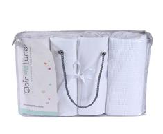 Clair de Lune Bettlaken für Babybett Betten Bale Geschenk-Set, weiß, 4 Stück