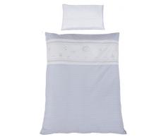 roba Bettwäsche 2-tlg, Kollektion Glücksengel blau, Kinderbettwäsche 100x135 cm, 100% Baumwolle, Decken-& Kissenbezug für Babys & Kinder
