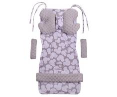 Universal Sitzauflage Kinderwagen & Buggys Sitzeinglage Kinderwagendecke 5tgl Gurtpolster + Spielbogen Kinderwagenset MINKY Baumwolle Medi Partners (Miki mit grauen Minky)