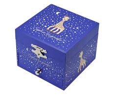 Trousselier - Sophie Die Giraffe - Schatztruhe & Musikschmuckdose - Spieluhr - Ideal für Kinder - Phosphoreszierend - Leuchtet im Dunkeln - Musik La Valse dAmélie Poulain - Farbe dunkelblau