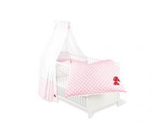 Pinolino 60969-7 - Set für Kinderbett, 4-tlg., Glückspilz rosa