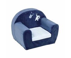 Nattou Sofa mit Hase Bibou für Kinder von 1,5 bis 3 Jahre, 52 x 34 x 39 cm, Alex und Bibou, Blau