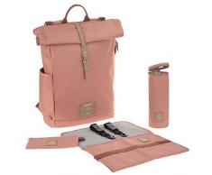 LÄSSIG Baby Wickelrucksack mit Wickelunterlage, Kinderwagenbefestigung, Flaschenwärmer wasserabweisend nachhaltig produziert/Rolltop Backpack cinnamon
