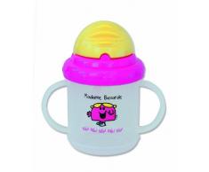 Mr Men and Little Miss 390211 Trink-Lerntasse, mit Klappverschluss, Motiv: Madame Bavarde (Little Miss Chatty)