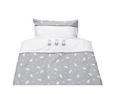 Miffy Bettwäsche Bettdeckenbezug 120x150 cm und Kopfkissenbezug 40x60 cm, grau