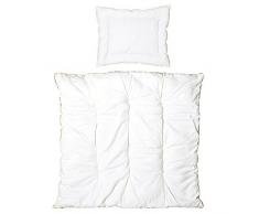 roba Kindersteppbett, Ganzjahres Baby-Wiegenset (Inlett), Steppbett weiß, Decke 80x80 cm & Kissen 40x35 cm