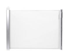 Lascal KiddyGuard Avant, stilvolles Treppenschutzgitter für Babys, einrollbares Türgitter mit Netz und gebürstetem Aluminiumgehäuse, Türschutzgitter bis 120cm Breite, weiß