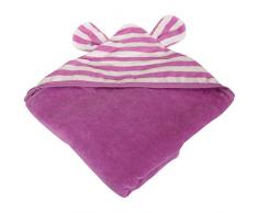 Silly Billyz SIB-310PF, Kapuzen-Badetuch, Bio Baumwolle, 128x130cm, pflaume