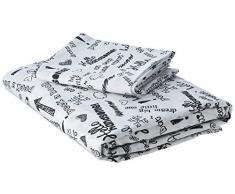 Little Lemonade Bettbezug und Kissenbezug, 100 x 140 cm, Schwarz/Weiß