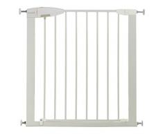 Munchkin Easy Lock Tür-/ Treppenschutzgitter mit Druckbefestigung, 73 - 79 cm, erweiterbar auf 114 cm mit Verlängerung, Metall, weiß