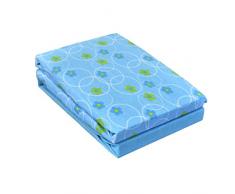 DuDu N Girlie Baumwolle Spannbettlaken für Babykörbe, Blume blau, 2-teilig