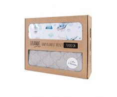 LULANDO VELVET Baby-/Krabbel-/Kuscheldecke, aus der Serie Art Collection, doppelseitige Kinderdecke, Decke, 100% Baumwolle, 75 x 100 cm, plane