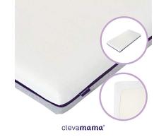 ClevaMama Airgo Support Babymatratze mit Matratzenschoner Wasserdicht und Atmungsaktiv , 60 x 120 cm (bundle)